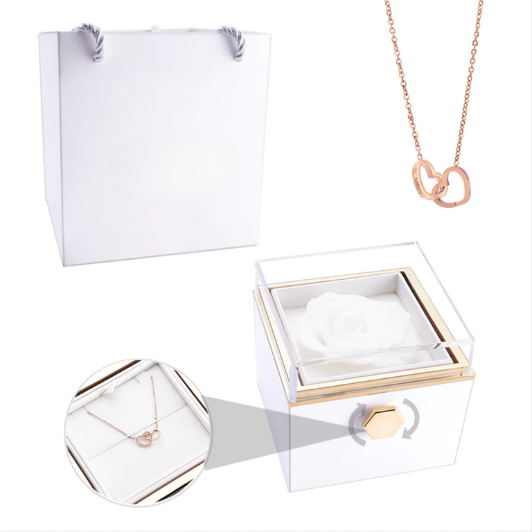 Fabu Love - W/ Engraved Necklace & Real Rose
