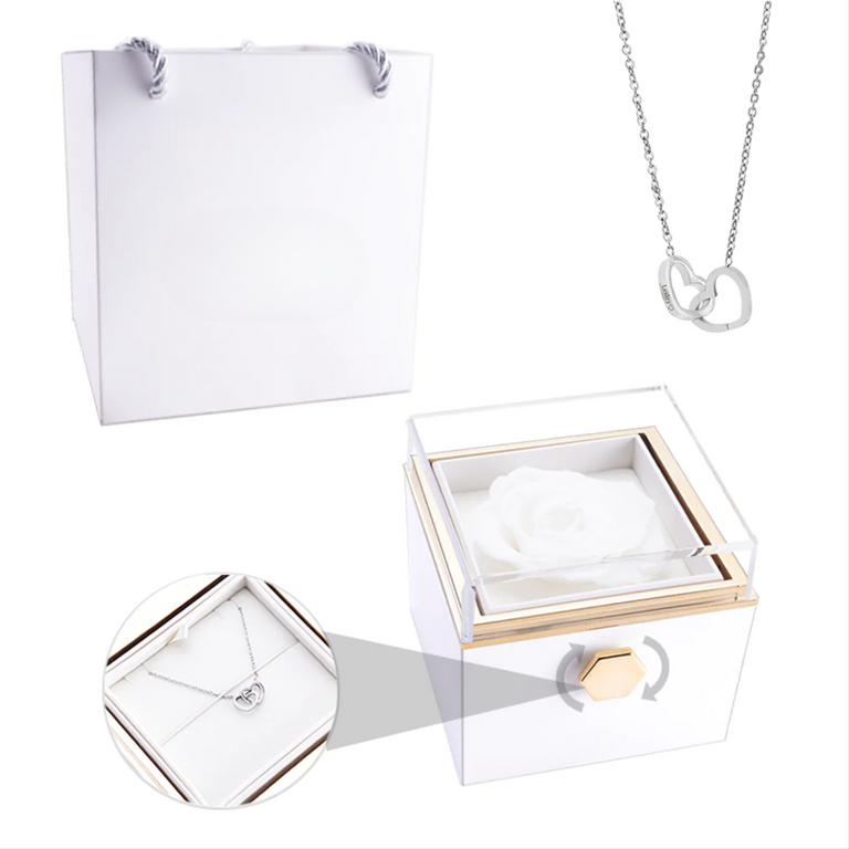 Fabu Love - W/ Engraved Necklace & Real Rose