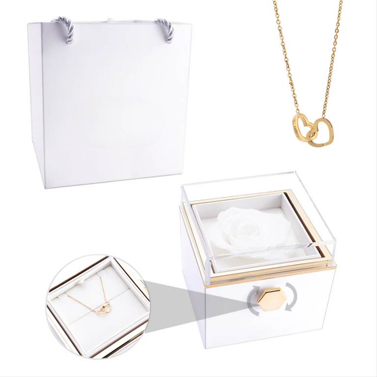 Fabu Love - W/ Engraved Necklace & Real Rose