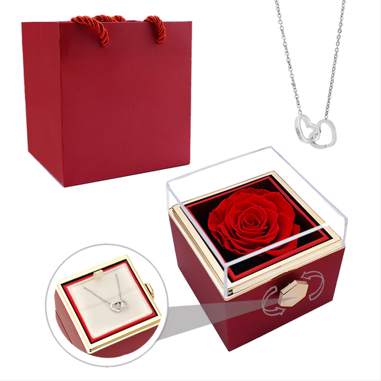 Fabu Love - W/ Engraved Necklace & Real Rose