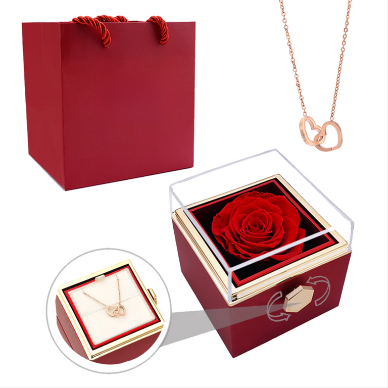 Fabu Love - W/ Engraved Necklace & Real Rose